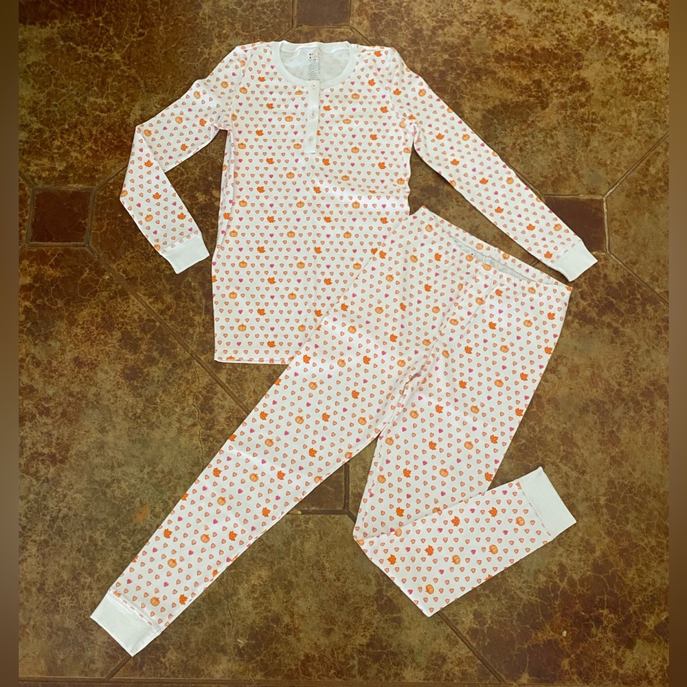 Roller Rabbit Autumn Hearts Pajamas in orange